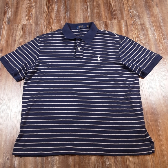 Polo Ralph Lauren Striped Pima Soft Touch Preppy Polo Shirt Size Large - Picture 2 of 7